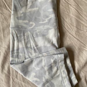 Lululemon purple/grey/white camo biker shorts